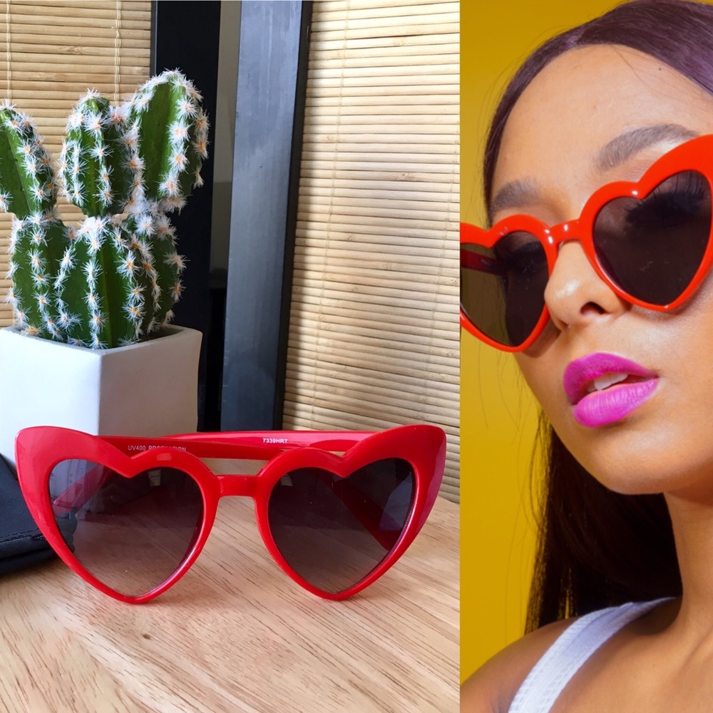Red Heart Shaped Sunglasses